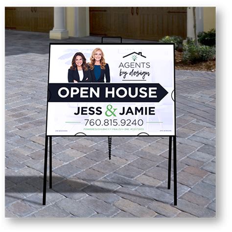 open house metal signs|standard open house sign size.